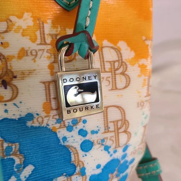 Dooney & Bourke 1975 Signature Paint Splatter Drawstring Bag & Matching Wallet - Picture 4 of 16